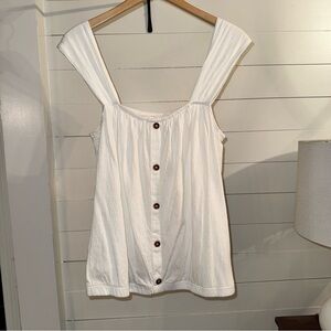 Lane Bryant White Tank/SS Blouse Faux Button Plus size 22/24 Like New